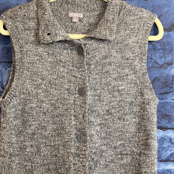 J Jill Alpaca Wool Blend Collared Sweater Vest - Picture 1 of 9